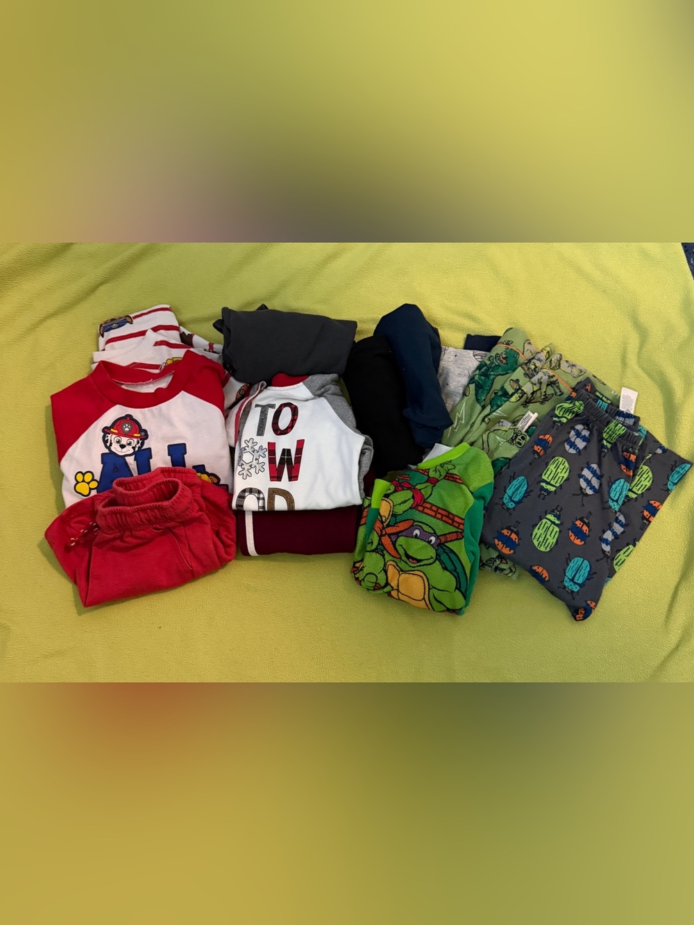 Mixed Boys Pajama Lot - Red, Green, Navy, Gray